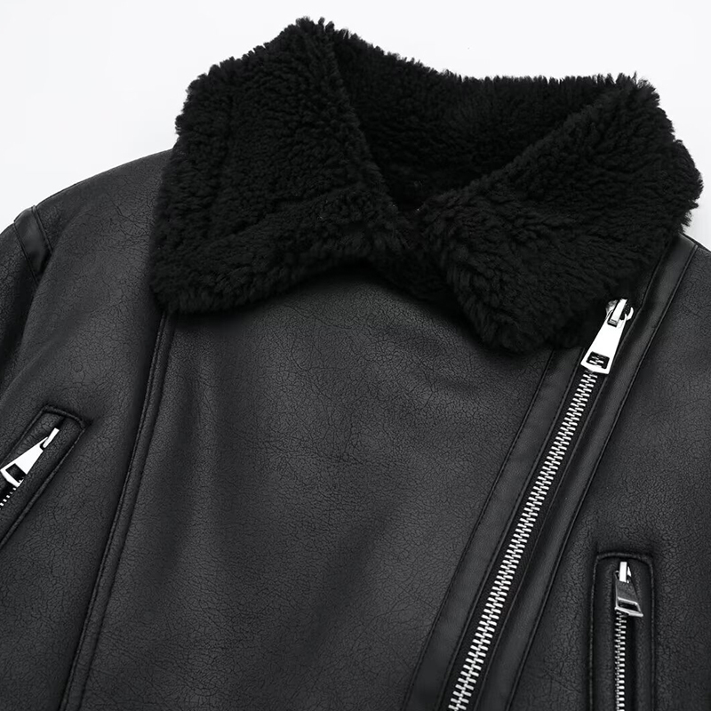 Women's Winter Warm Thick Outwear Black Streetwear Elegant Outerwear 2024 Inszart Patchwork Woman Jackets Coat Tops