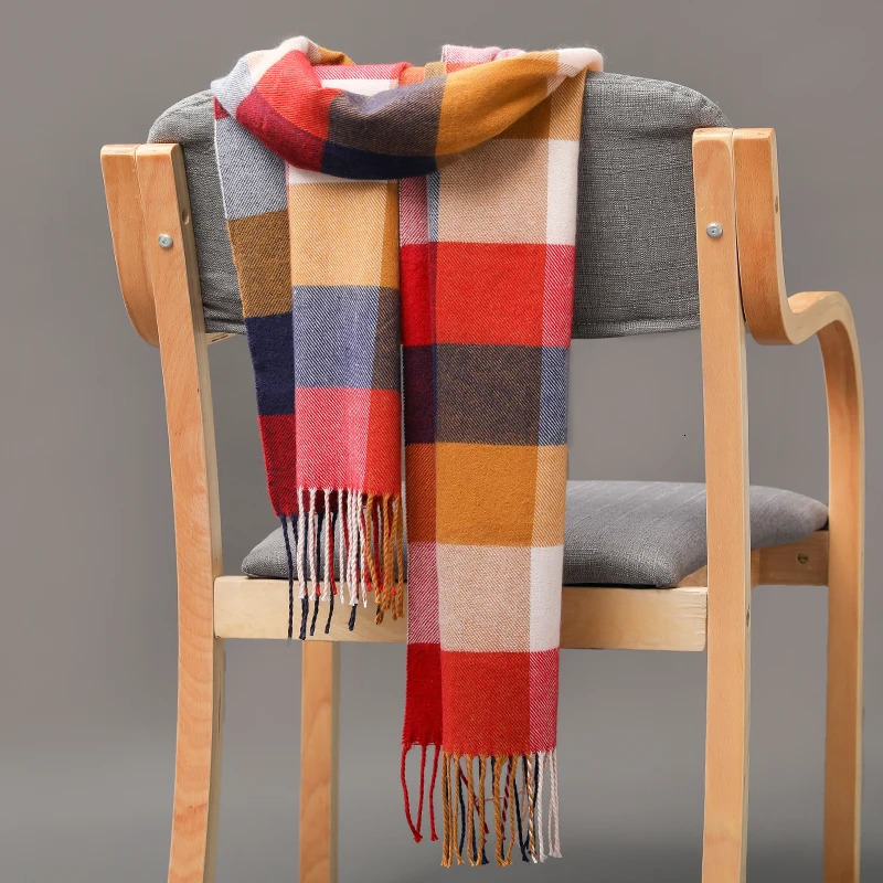190 * 35cm mens and girls collar unisex childrens scarf autumn and winter long thick warm full set cashmere shawl Pashmina muffler bag 241017