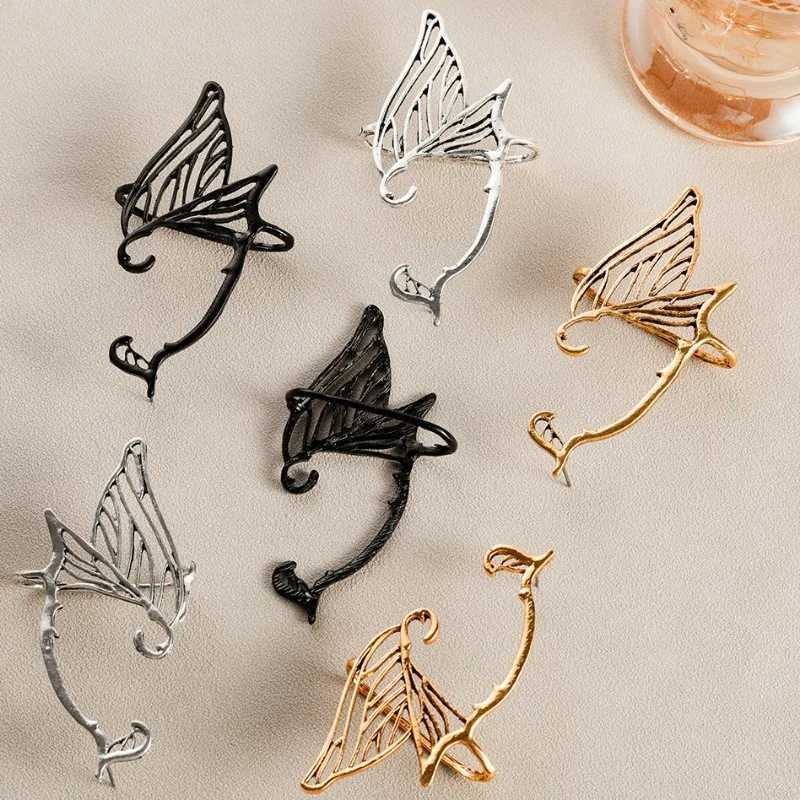 Halloween hollow butterfly earrings retro punk womens earrings girls retro alloy elf earrings pendant elegant jewelry accessories W241017