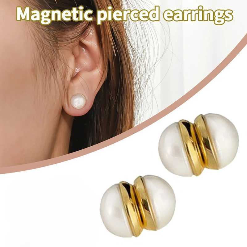 Magnetic Non Perforated Earrings with Clip Earrings for Women Retro Fashion Earrings Jewelry Accessories Pearl Earrings Korean Jewelry W241017