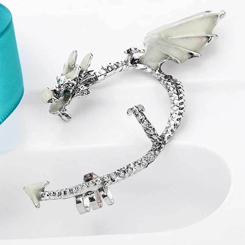 1Pc Dragon Ear Cuff Night Light Earrings Night Light Dragon Ear Clip Earrings Womens Girls and Boys Jewelry Gifts W241017