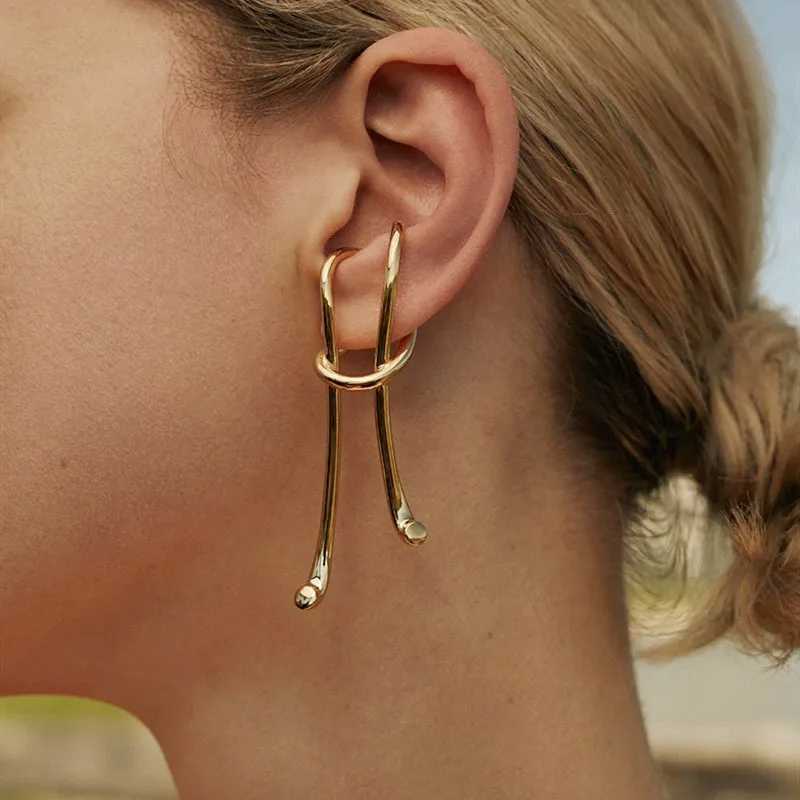 FFLACELL 1 pair of irregular twisted buckle large layer ear sleeves for twisted metal wire clip earrings without female perforations W241017