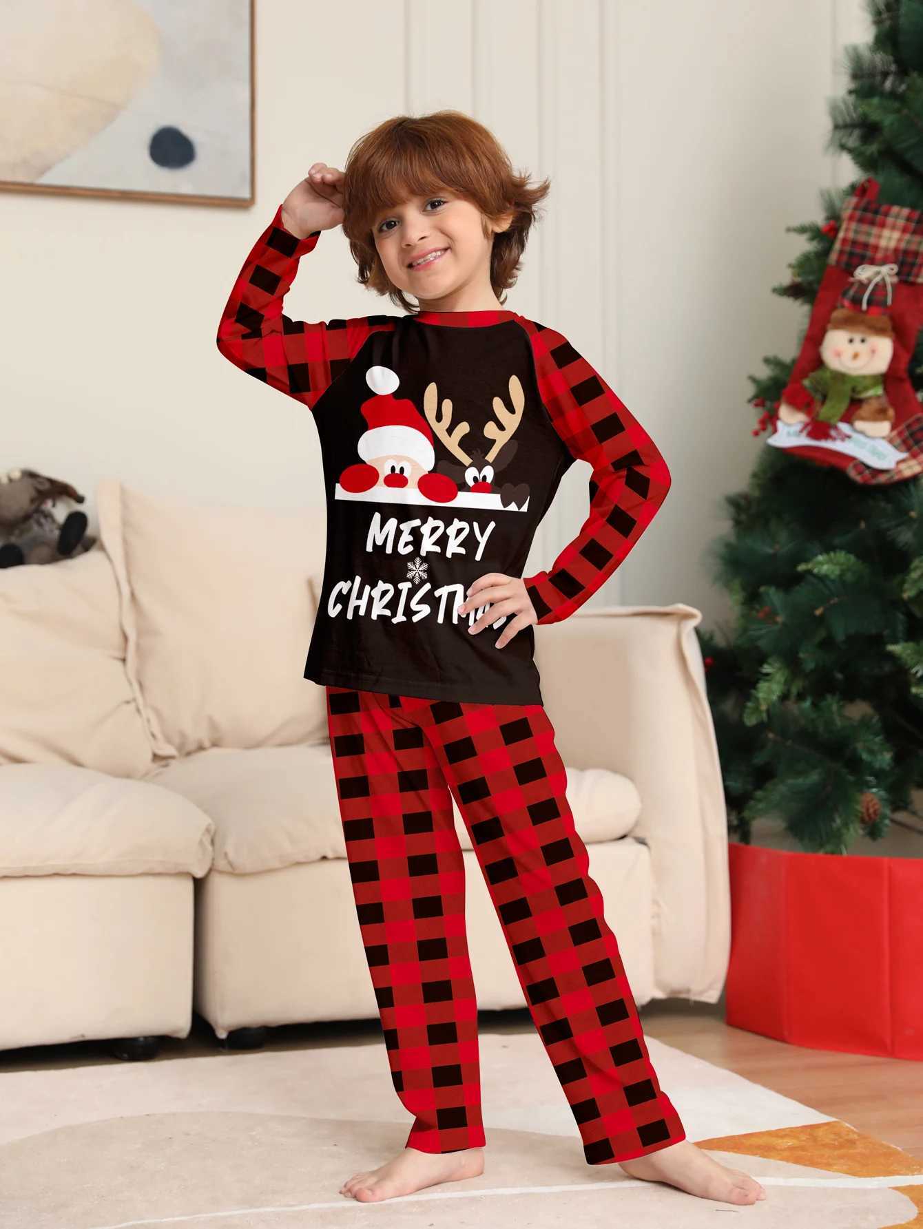 Christmas Family Matching Set 2023 Christmas Pajama Family Clothing Family Christmas Pajama Set Deer Mama Children Adult Baby W241015