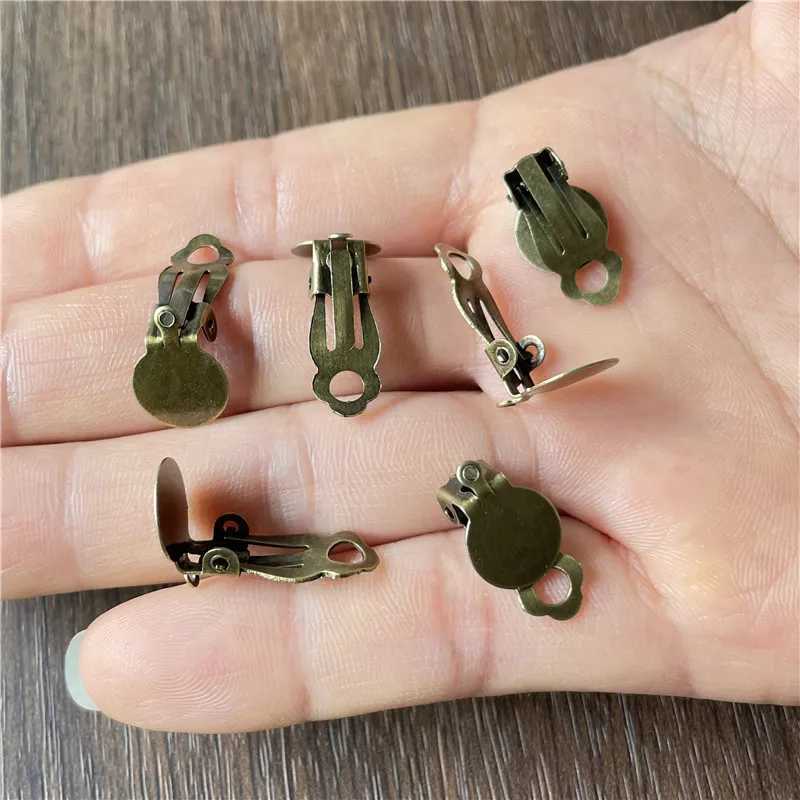 30 earring clips unperforated photo glass Cabochon setup camera jewelry base handmade discovery earring material iron W241017
