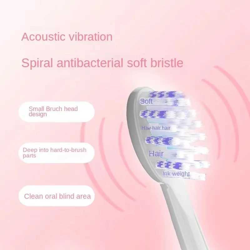 High power ultrasonic electric toothbrush USB waterproof charging whitening toothbrush can be washed with 4 brushes and 5 gears M241017