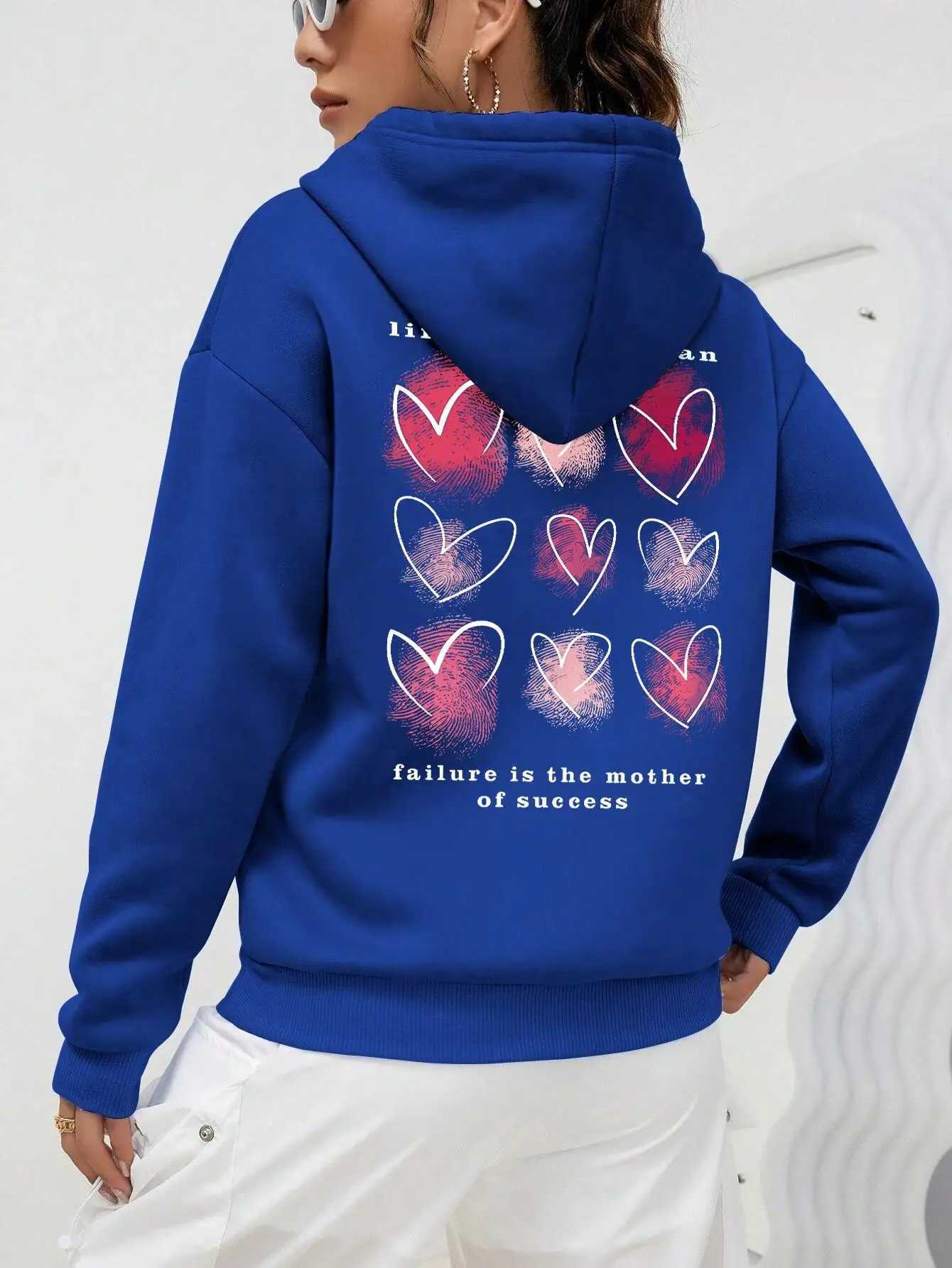 Hip Hop Street Casual Printing Hooded Women Fleece Warm Hoodies Fashion fur-liner Hoodie S-XXL Tops WomanX241016