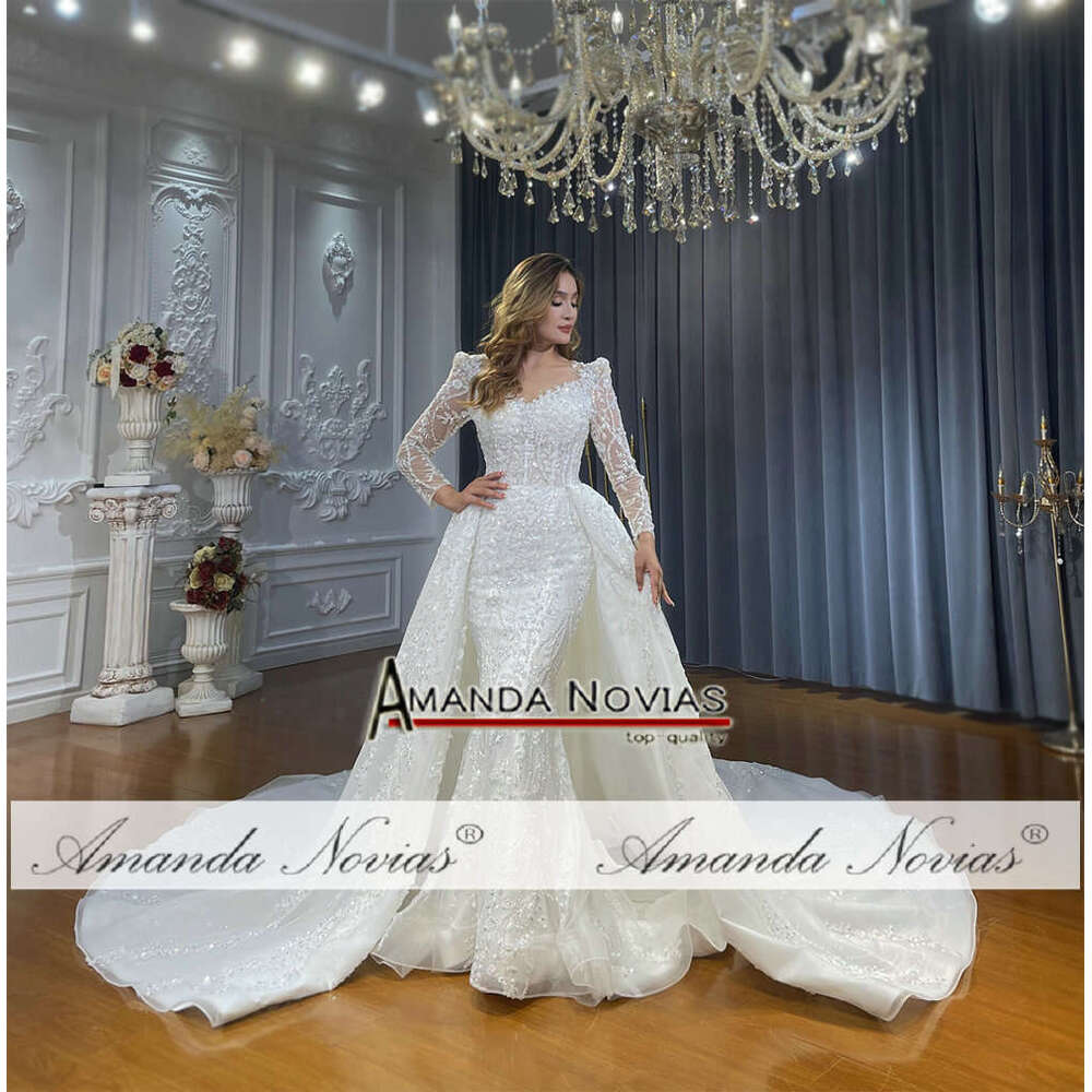 Sleeves 2 in 1 Wedding Dress Custom Size