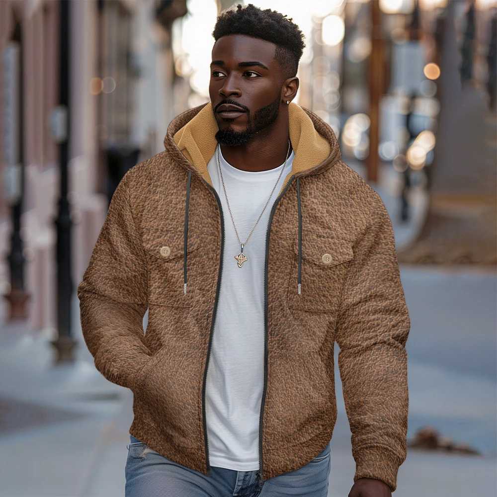 Mens short cotton jacket is trendy and versatile warm and lightweight in winter lined with cotton X241017