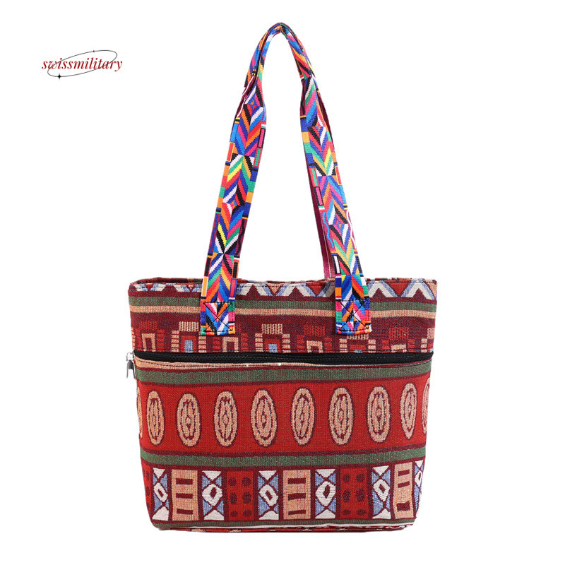Large capacity 2024 new ethnic style series simple cross women's shoulder casual versatile tote bag #18 swissmilitary