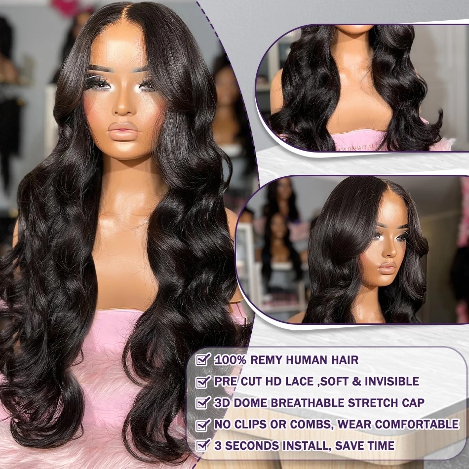 250 High Density Body Wave 13X6 HD Front Human Remy Hair 5X5 Glueless 13X4 Lace Frontal Wig Brazilian For Black Women