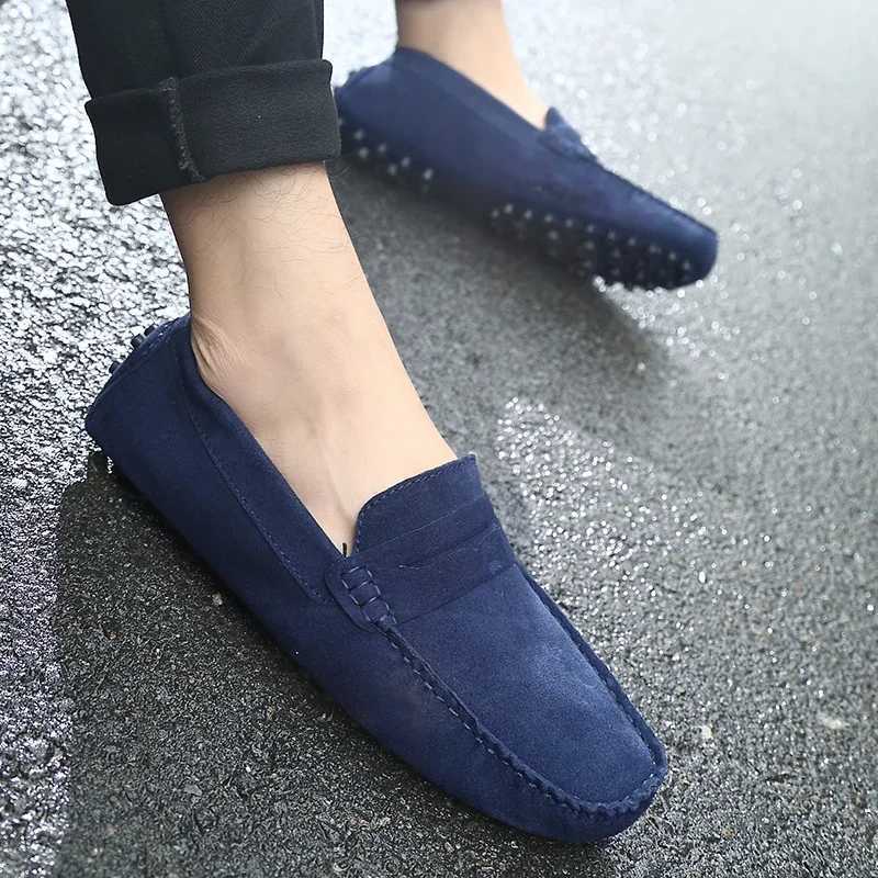 Men Casual Shoes Fi Men Shoes Handmade Suede Genuine Leather Mens Loafers Slip Mens Flats Male Driving ShoesXJ250113