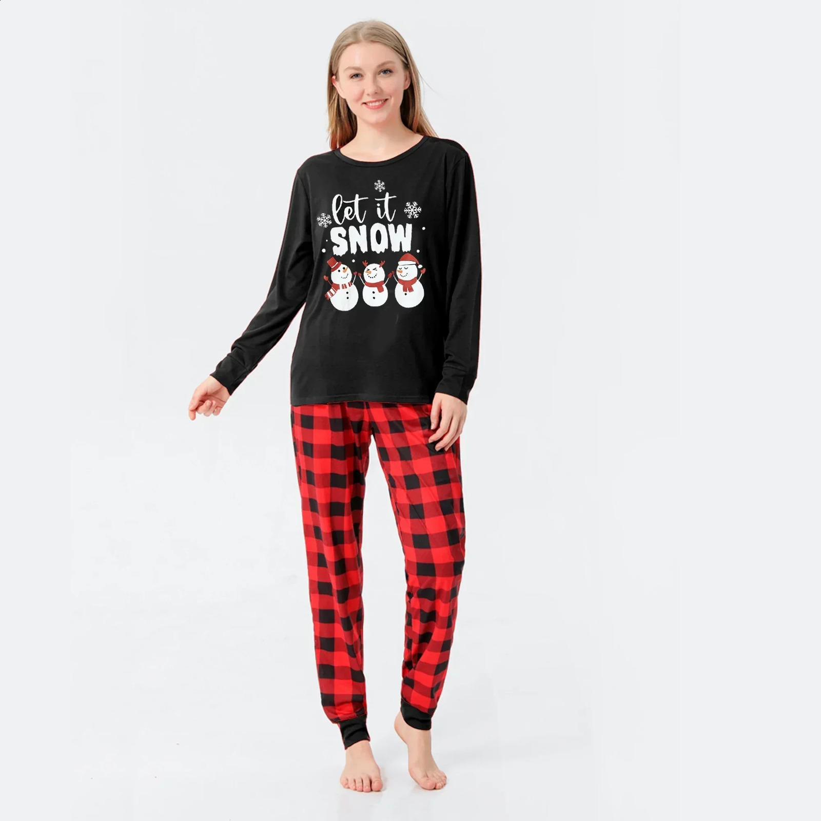 Snowman Print Christmas Pajamas Set Mother Father Kids Matching Clothes Soft 2 Pcs Suit Pyjamas Baby Romper Family Look 241017