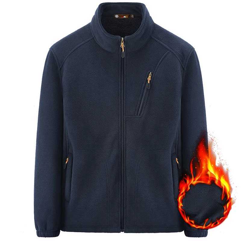 Mens Thermal Jacket 2024 Autumn and Winter New Solid Color Multi-Pocket Casual Outdoor Sports Coat Mens Fleece Liner stormcoatXJ241017