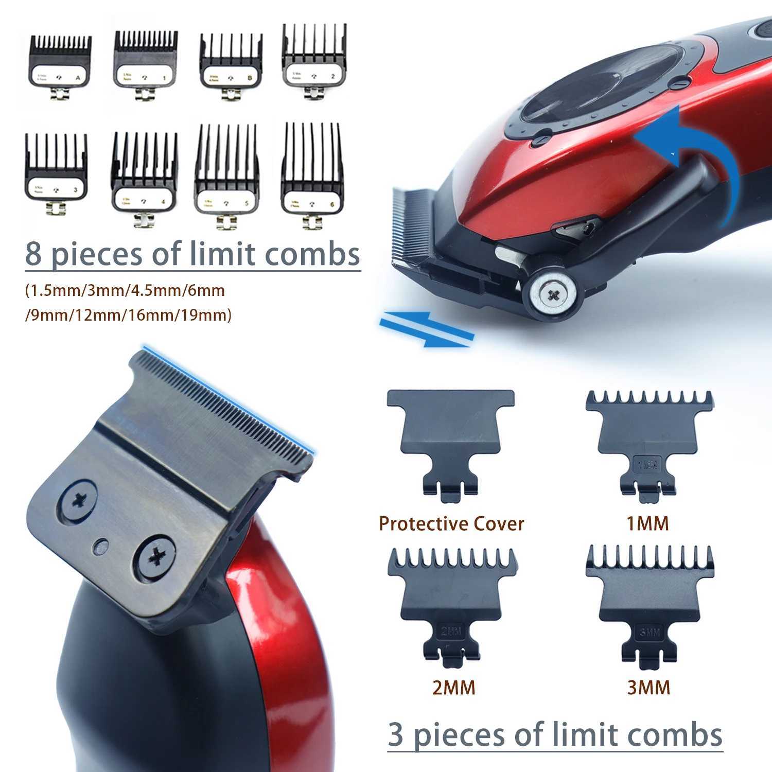 HClippers Professional Original Hair Clippers Combo for Men Haircut with 11 Limit Combs 2 Charging Base Hair Trimmer W241017
