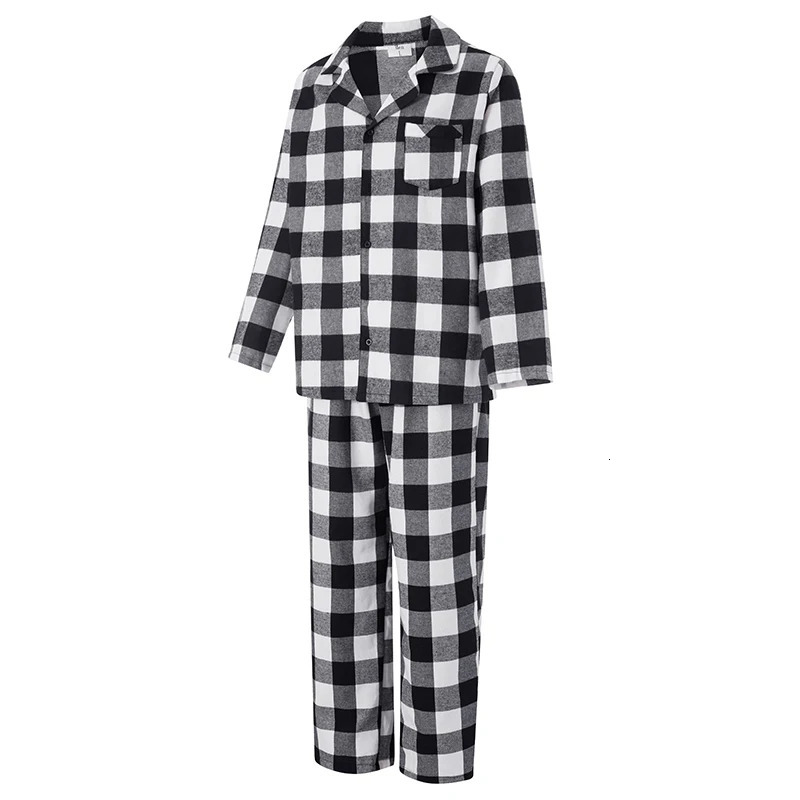 Christmas Family Pajamas Matching Set Long Sleeve Shirt with Pants Plaid Sleepwear Loungewear for Cozy Holidays 241017