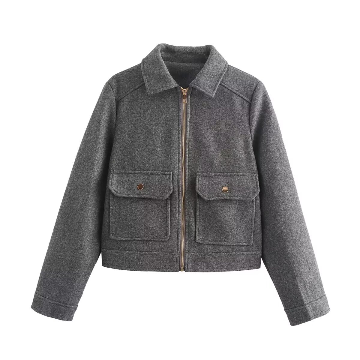 Women's Jaquetass Femininas Cargo With Button Long Sleeve Outwear Solid 2024 Inszart Bombers Jackets Coat