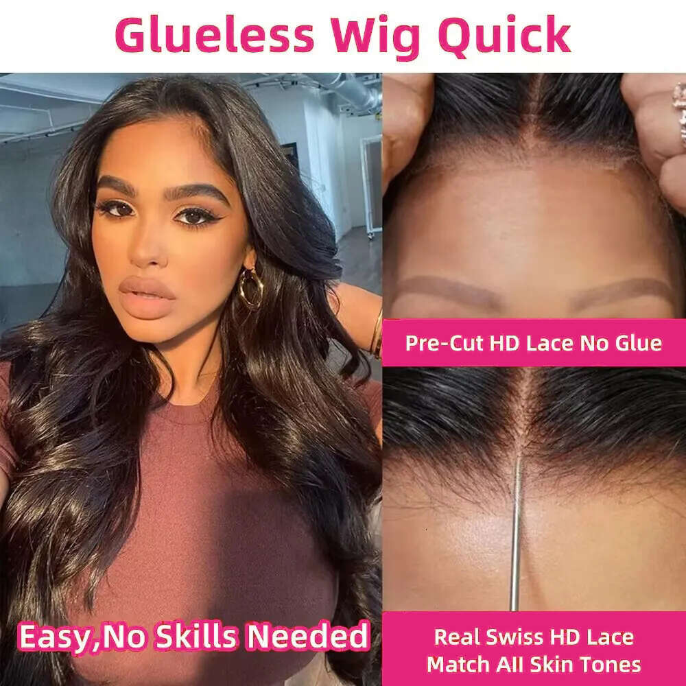 Go Glueless Preplucked Brazilian Body Wave 13X6 HD Lace Frontal Human Hair Wigs For Women Ready To Wear