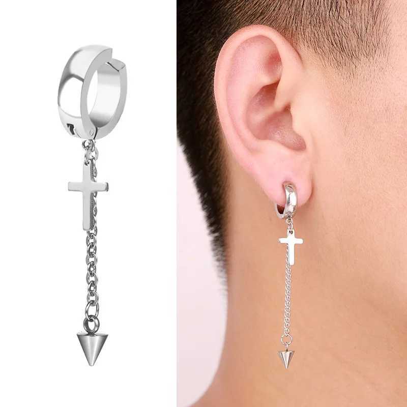 WKOUD 1Pc Punk Steel Stainless Steel Lacquer Free Earring Clip Suitable for Men/Womens Street Pop Non Perforated Fake Jewelry Gifts W241017
