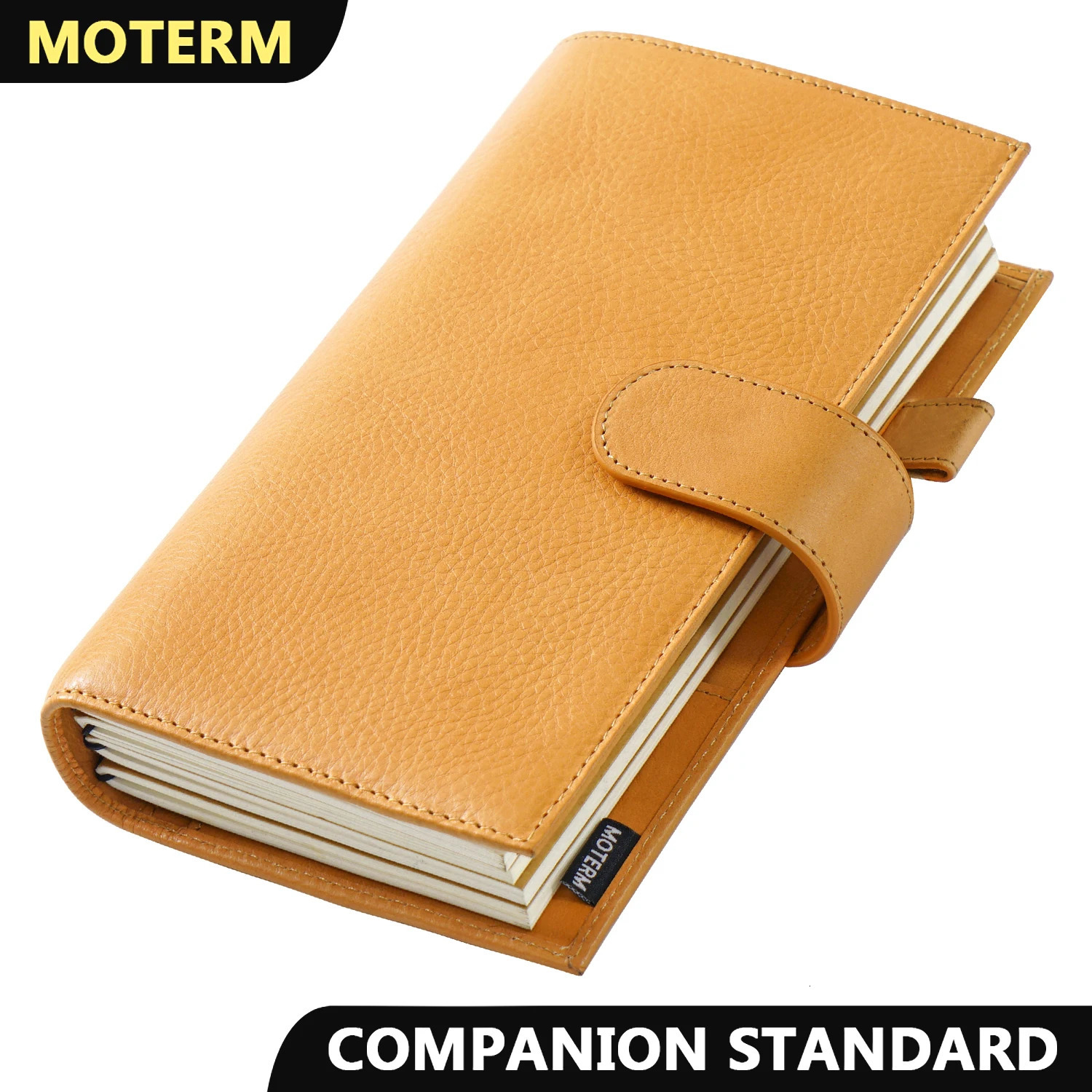 Moterm Whole Grain Vegetable Tanning Leather Companion Travel Magazine Standard Size Notebook Leather Hidden Organizer Diary 241008