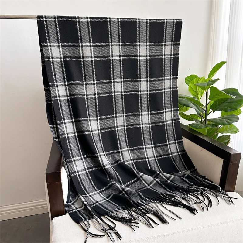 Korean style thick warm shawl winter plain weave tassel blanket cashmere such as scarf collar Chief Pashmina raincoat Stoles X241017