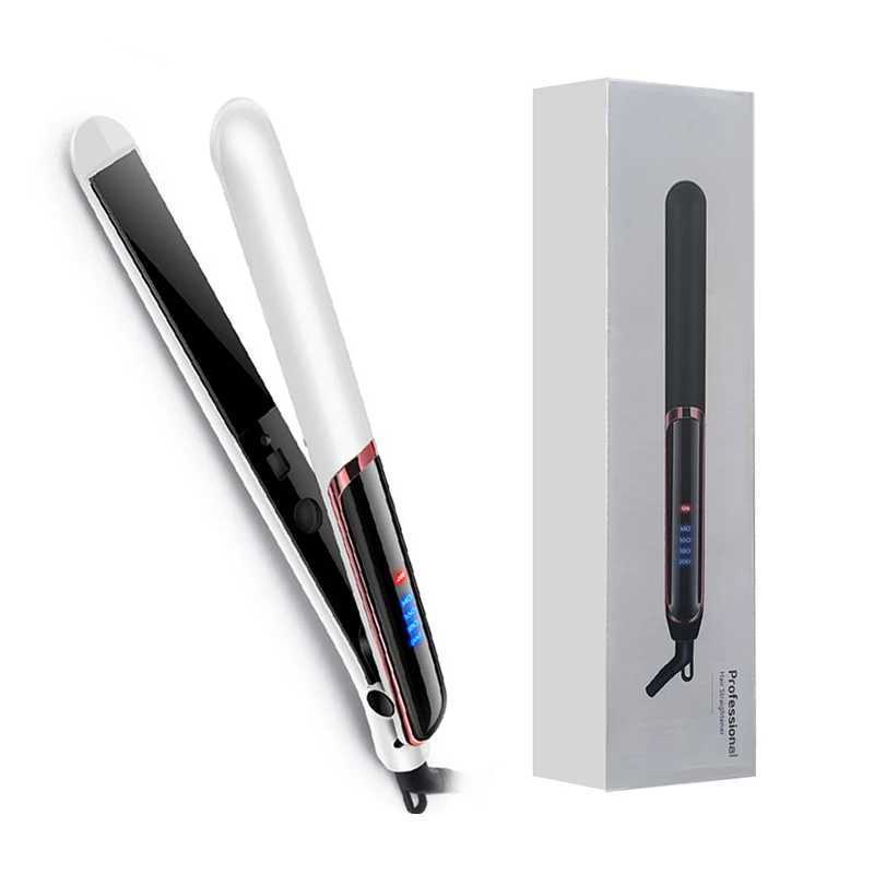 Professional Salon Flat Iron Negative Ionic Electric Splint Plate 2-in-1 Hair Straightener Curler Anti-Scald FeaturesXJ241016