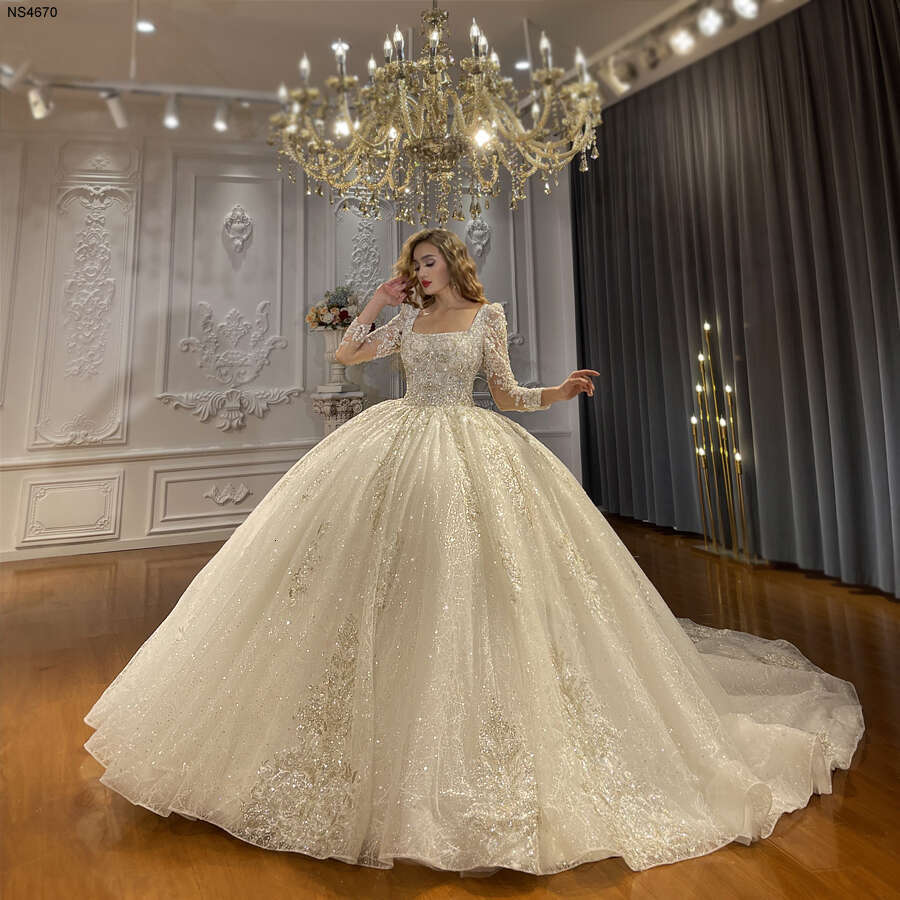Square Neckg Ball Gown Wedding Dress