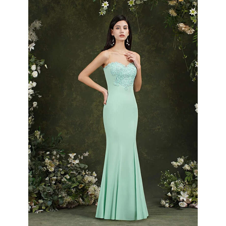 Mermaid Bury 24H Ship Prom Dresses Lace Appliqued Evening Dress Sexy Navy Blue Formal Party Gown In Stock Cg001