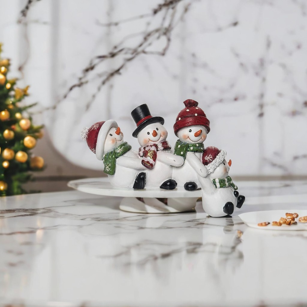 Christmas Christmas Decorations Bookshelf Collectible Christmas Snowman Statue, Funny Snowman Hanging on Shelf or Table Edge