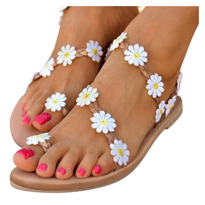 Sandals Large Beach Size Casual Flat Roman Summer Shoes Wear Women'S Closed Toe atos Para Mujeres zhanyishengli