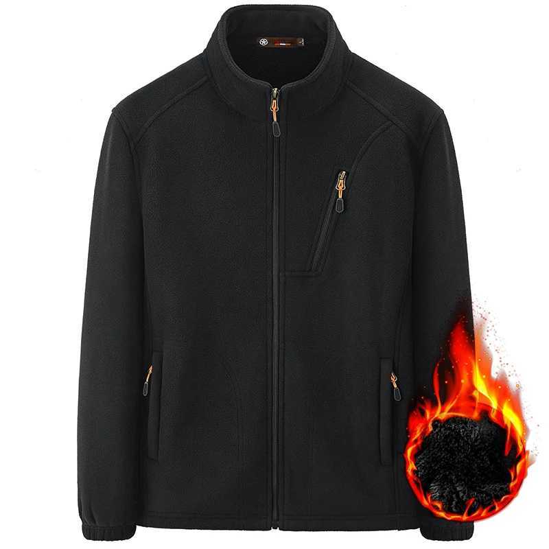 Mens Thermal Jacket 2024 Autumn and Winter New Solid Color Multi-Pocket Casual Outdoor Sports Coat Mens Fleece Liner stormcoatXJ241017