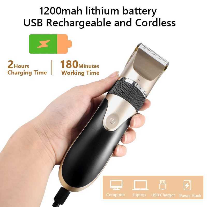 Professional Hair Trimmer Digital USB Rechargeable Hair Clipper for Men Haircut Ceramic Blade Razor Hair Cutter Barber Machine W241227