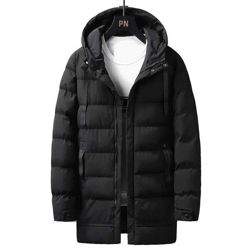 Puffer Jacket Men 8XL Thick Warm Winter Jackets Plus Size Hooded Long Coats Fashion Casual Cotton Padded Parkas Man Outwear Top X241017