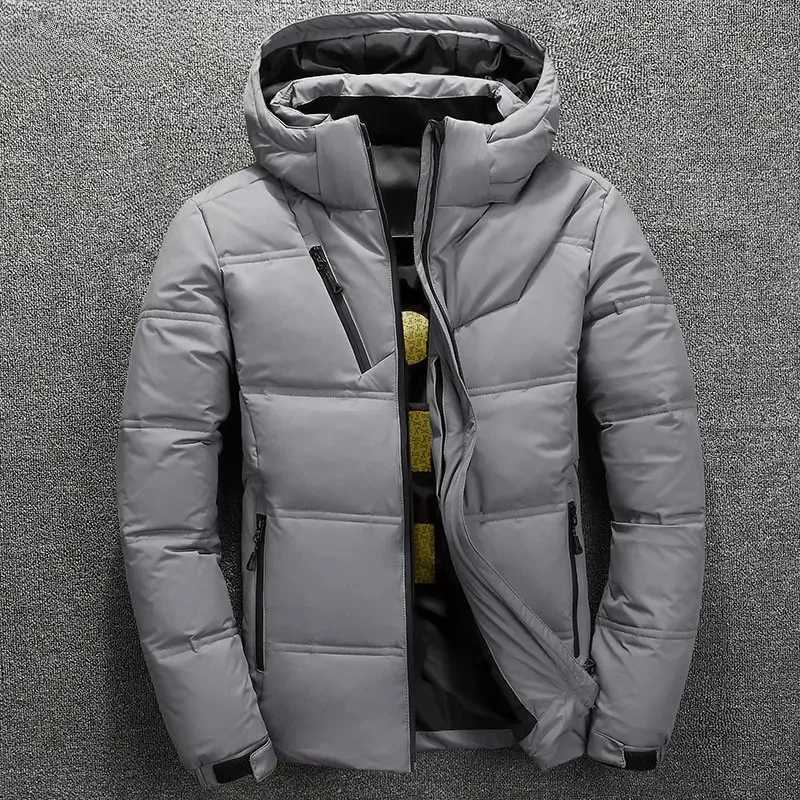 2024 new mens winter down jacket with hood winter warm mens coat casual autumn vertical collar thick hat white duck park X241017