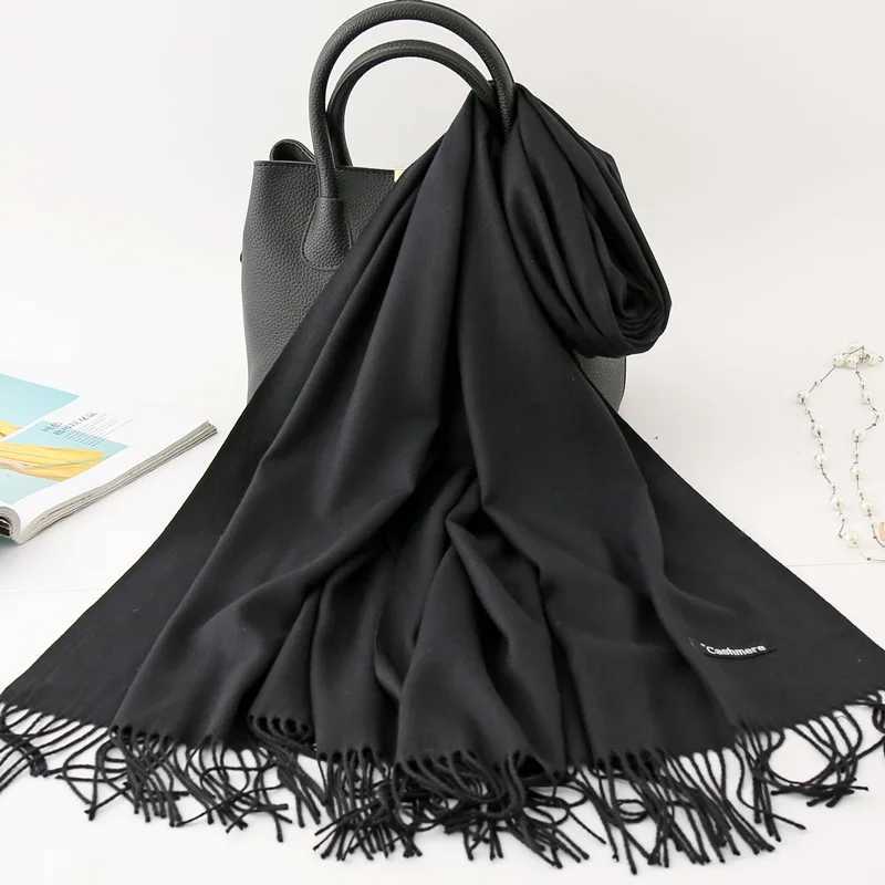 Solid color cashmere mens scarf winter Pashmina warm collar navy blue black gray mens business scarf M Bufandas shawl X241017
