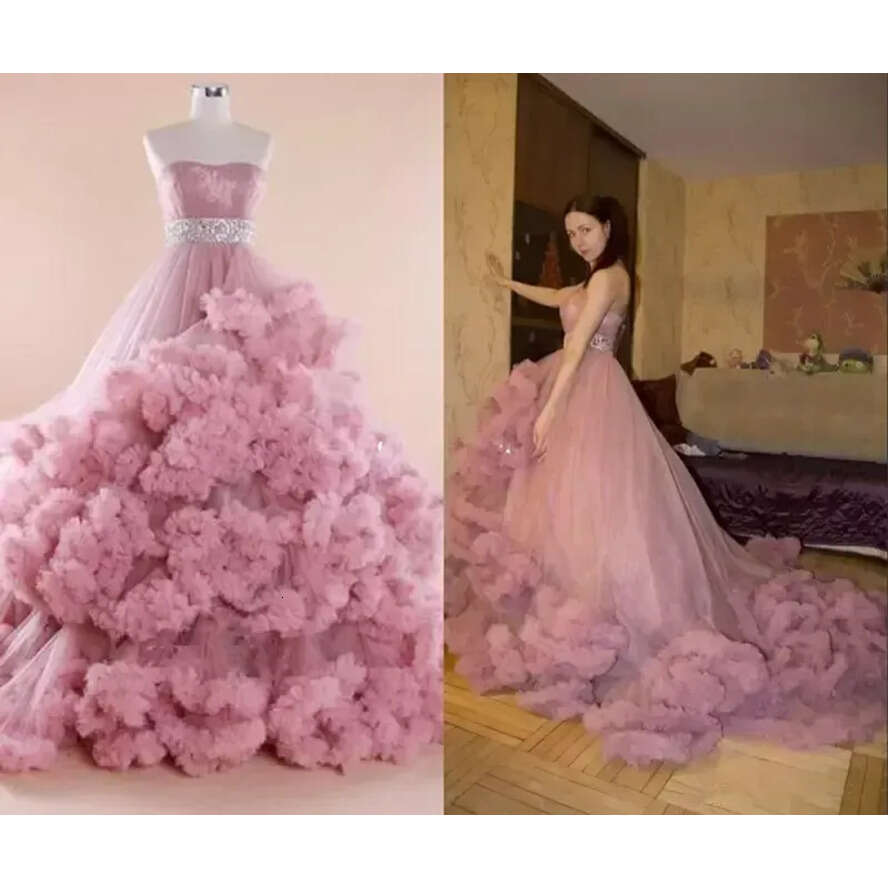 Maternity For Dress Pregnant Women Sexy Strapless Tiered Ruffles Nigh Robes Mermaid Gown Pregnancy Dresses Baby Shower Prom Wear Pro Es