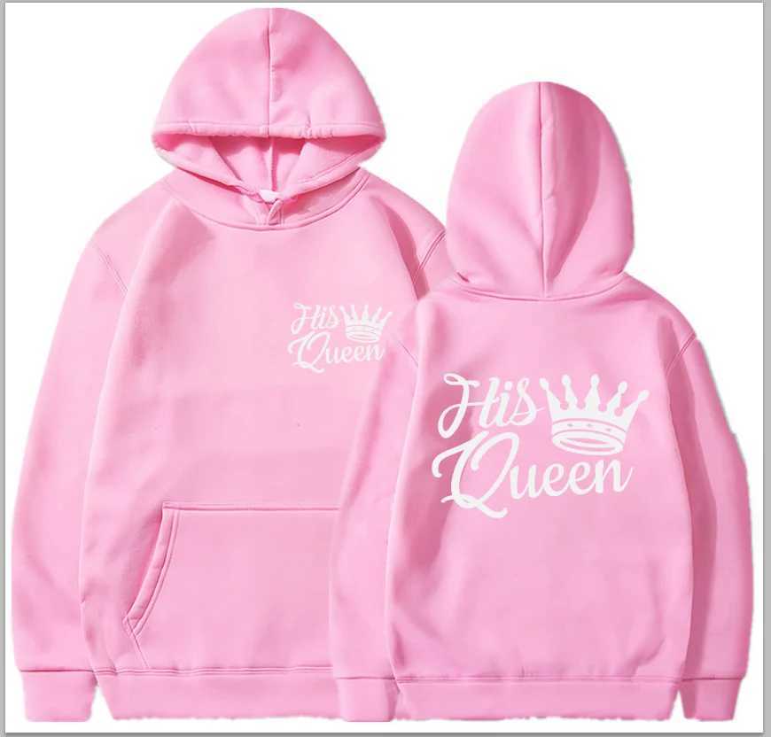 Autumn and Winter Couples Wear Hoodie New Autumn Special Fashion King and Queen Printing Feeling Super Fire Coat SweatshirtX241016