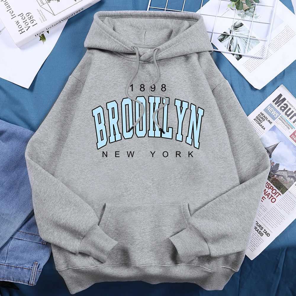 1898 Brooklyn New York Hoodies Women Casual Fashion Sport Hoody Fleece Warm Street Unisex Pullovers Harajuku Trend Basic HoodedX241016