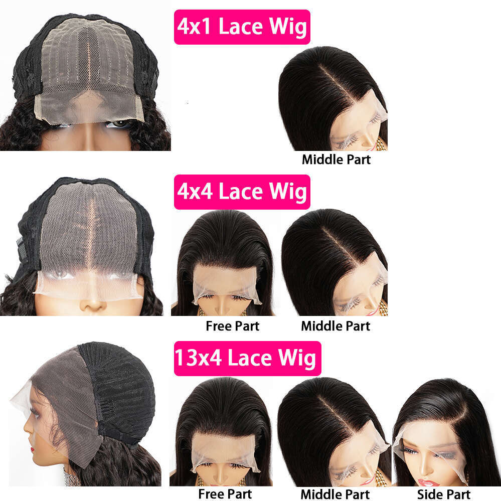 220% Double Drawn Human Hair Wig 4*4 Lace Front Wigs 4*1 T Part Pre-plucked Raw Vietnamese Bone Straight Full Thick End Wigs