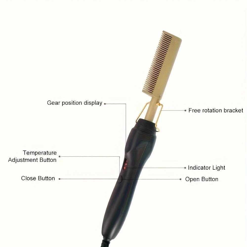 Professional 2-in-1 electric comb small purple comb multi-function heating comb hot comb hair straightenerXJ241016