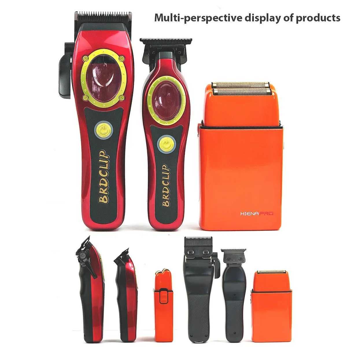 3 pieces of BRDCLIP BRD100 101 808 Barber Professional Cordless Oil Head Gradient 8000rpm Barber Set Decoration Clipper Shaver for Men W241017