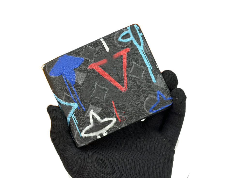 Elegant Men's Designer Wallets Luxury Fashion Multiple Short Purse Classic Flower & Monogrammed Card Holder Premium Quality Male Small Money Clutch Bags with Box