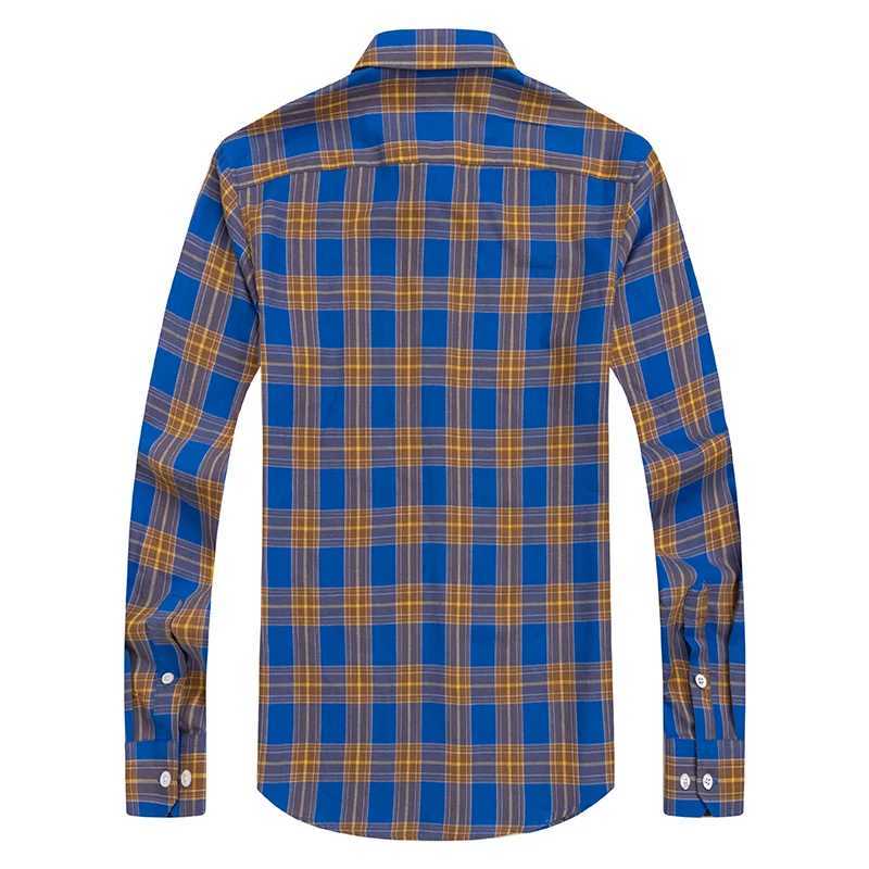 New Mens Shirts Long Sleeve Fashion 100% Pure Cotton Soft Comfortable Thin Plaid Young Casual Social Shirt Clothing S-8XL LX241017
