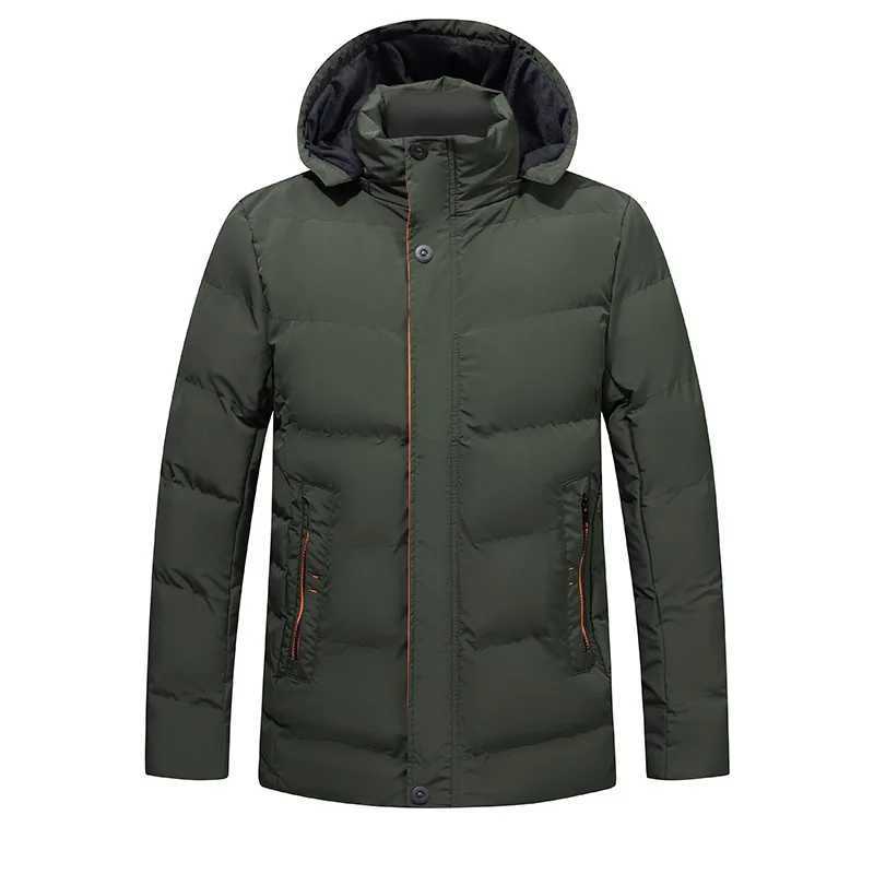 Autumn and Winter Jacket Men New Casual Puffer Jacket Mens Down Cotton Coat Hooded Padded Jackets Outdoor Fur Thick Warm Coat X241017