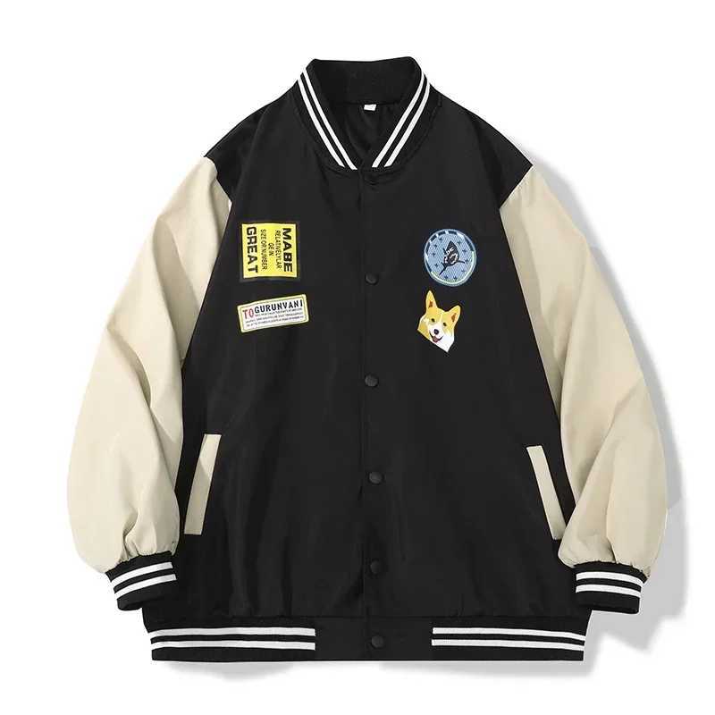 Youth college baseball jacket mens jacket autumn fashion casual sports jacket mens clothing top dog print M241017