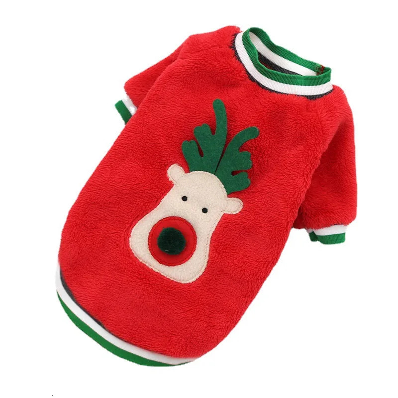 Christma Pet Clothing Elk Printed Warm Puppy Cat Beautiful Winter Clothing Comfortable Puppy Clothing 241016
