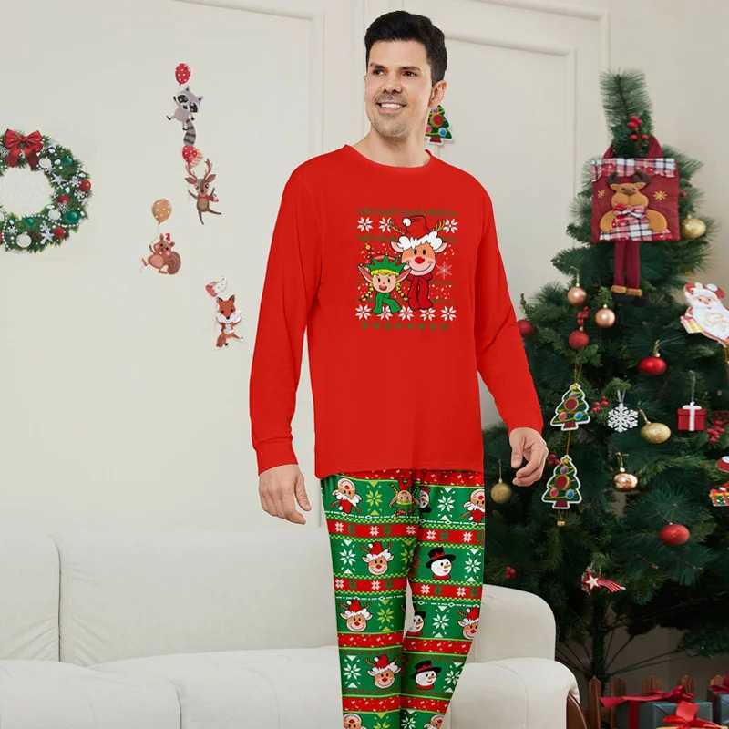 Christmas Family Matching Set Pajama Clothing Set Cartoon Deer Print Mother Children Baby Christmas Family Appearance Pajama W241015