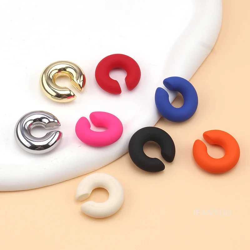 Non perforated gold clip colorful C-shaped glossy ear bone clip fake cartoon earrings womens fashion jewelry gift W241017