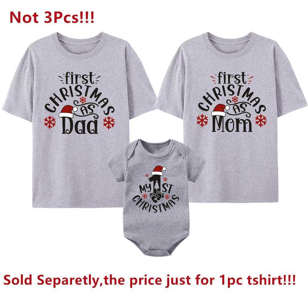 1 family Christmas matching set 1 Christmas printed dad mom shirt baby jumpsuit family clothing family party gift shirt W241015