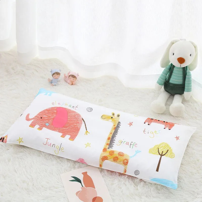 1 Piece Cartoon Animal Printing Baby Pillow 2 Sizes Toddler Pillow Breathable 100% Cotton Kids Baby Pillow 0-3 Years Old Child 241008