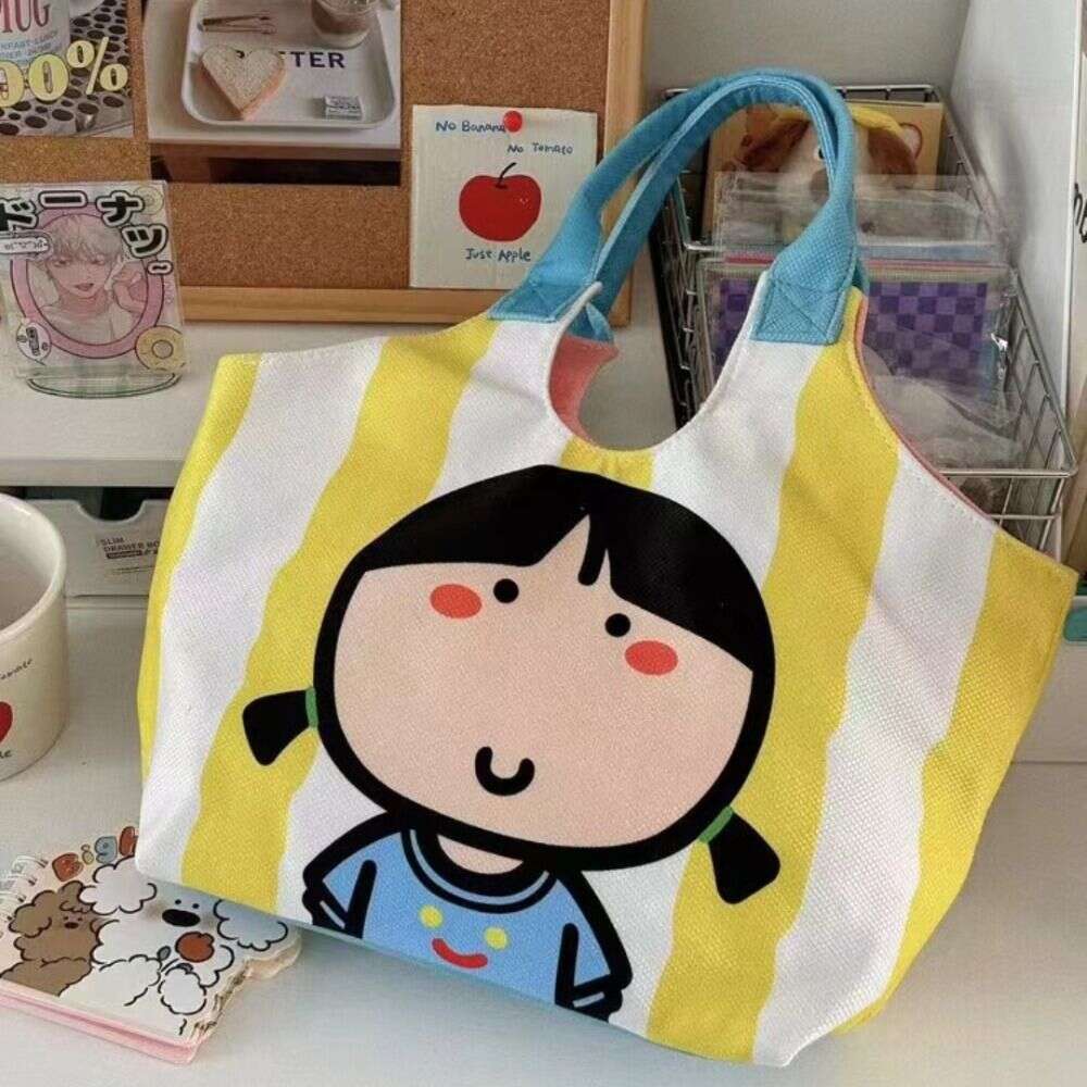 Fashion Cute Print Women's Cartoon Portable Gift Shoulder Canvas Shell Bag Travel Fabric Handbag